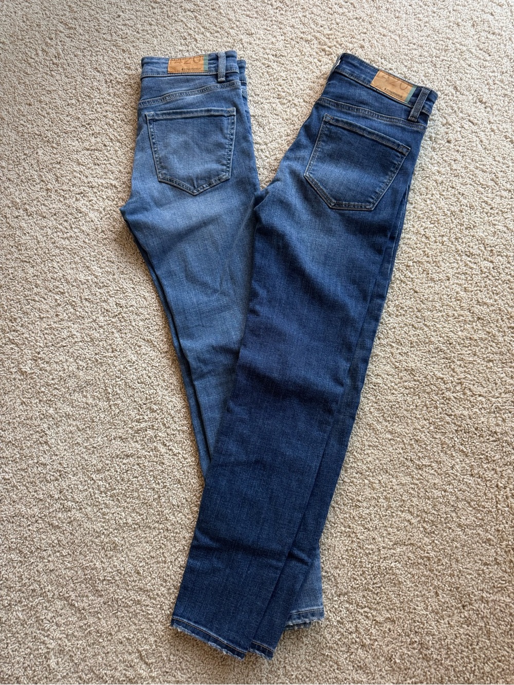 stradivarius Women's Skinny Jeans in Mid Blue Denim 2 pack style 1420